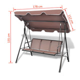 NNEVL Coffee Garden Swing Bench