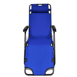 NNEVL Folding Sun Lounger 2 pcs with Footrests Steel Blue
