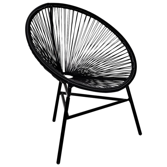 NNEVL Garden Moon Chair Poly Rattan Black