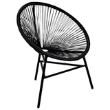 NNEVL Garden Moon Chair Poly Rattan Black