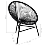 NNEVL Garden Moon Chair Poly Rattan Black