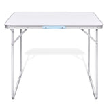 NNEVL Foldable Camping Table with Metal Frame 80 x 60 cm