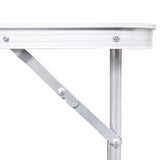 NNEVL Foldable Camping Table Height Adjustable Aluminium 120 x 60 cm