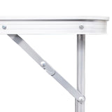 NNEVL Foldable Camping Table Height Adjustable Aluminium 180 x 60 cm
