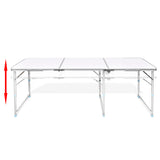 NNEVL Foldable Camping Table Height Adjustable Aluminium 180 x 60 cm