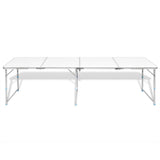 NNEVL Foldable Camping Table Height Adjustable Aluminium 240 x 60 cm