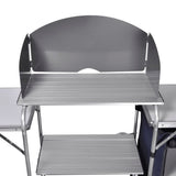 NNEVL Foldable Camping Kitchen Unit with Windshield Aluminium