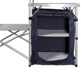 NNEVL Foldable Camping Kitchen Unit with Windshield Aluminium