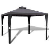 NNEVL Poly Rattan Gazebo with Dark Grey Roof 3 x 3 m