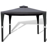 NNEVL Poly Rattan Gazebo with Dark Grey Roof 3 x 3 m