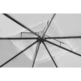 NNEVL Poly Rattan Gazebo with Cream White Roof 3 x 4 m