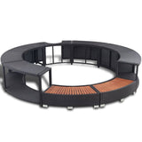 NNEVL Spa Surround Black Poly Rattan