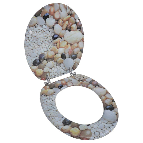 NNEVL Toilet Seats with Hard Close Lids MDF Pebbles