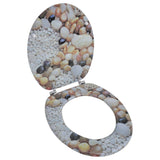 NNEVL Toilet Seats with Hard Close Lids MDF Pebbles