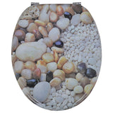NNEVL Toilet Seats with Hard Close Lids MDF Pebbles