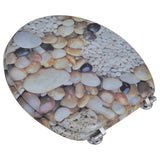 NNEVL Toilet Seats with Hard Close Lids MDF Pebbles