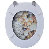 NNEVL Toilet Seats with Hard Close Lids MDF Pebbles