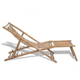 NNEVL Outdoor Deck Chair with Footrest Bamboo