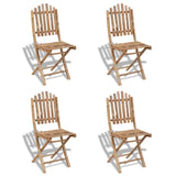 NNEVL 5 Piece Folding Outdoor Dining Set Bamboo