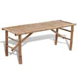 NNEVL Beer Table with 2 Benches 100 cm Bamboo