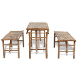 NNEVL Beer Table with 2 Benches 100 cm Bamboo