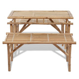 NNEVL Beer Table with 2 Benches 100 cm Bamboo