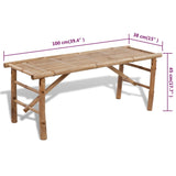 NNEVL Beer Table with 2 Benches 100 cm Bamboo