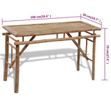 NNEVL Beer Table with 2 Benches 100 cm Bamboo
