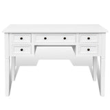 NNEVL White Writing Desk with 5 Drawers