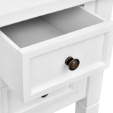 NNEVL White Writing Desk with 5 Drawers