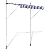 NNEVL Retractable Awning 200 cm Manually-operated Blue/White