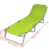 NNEVL Folding Sun Lounger Powder-coated Steel Apple Green
