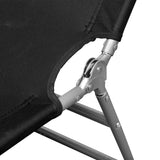 NNEVL Folding Sun Lounger with Head Cushion Powder-coated Steel Black