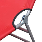 NNEVL Folding Sun Lounger with Head Cushion Powder-coated Steel Red