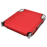 NNEVL Folding Sun Lounger with Head Cushion Powder-coated Steel Red
