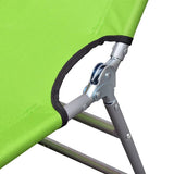 NNEVL Folding Sun Lounger with Head Cushion Powder-coated Steel Green