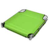 NNEVL Folding Sun Lounger with Head Cushion Powder-coated Steel Green