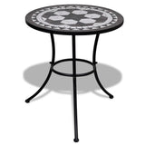 NNEVL Bistro Table Black and White 60 cm Mosaic