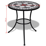 NNEVL Bistro Table Black and White 60 cm Mosaic
