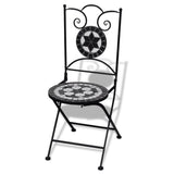 NNEVL Folding Bistro Chairs 2 pcs Ceramic Black and White