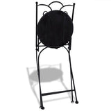 NNEVL Folding Bistro Chairs 2 pcs Ceramic Black and White