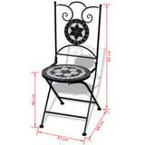 NNEVL Folding Bistro Chairs 2 pcs Ceramic Black and White