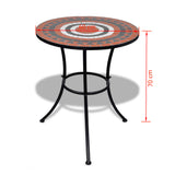 NNEVL Bistro Table Terracotta and White 60 cm Mosaic