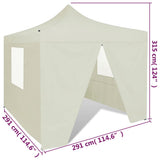 NNEVL Cream Foldable Tent 3 x 3 m with 4 Walls