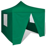NNEVL Foldable Tent 3x3 m with 4 Walls Green