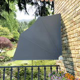 NNEVL Collapsible Balcony Side Awning Grey 140x140 cm
