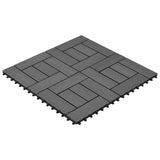 NNEVL Decking Tiles WPC 1 sqm Grey 11 pcs 30 x 30 cm