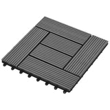 NNEVL Decking Tiles WPC 1 sqm Grey 11 pcs 30 x 30 cm