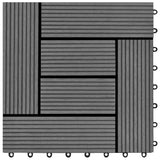 NNEVL Decking Tiles WPC 1 sqm Grey 11 pcs 30 x 30 cm