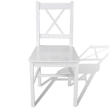 NNEVL Dining Chairs 6 pcs White Pinewood
